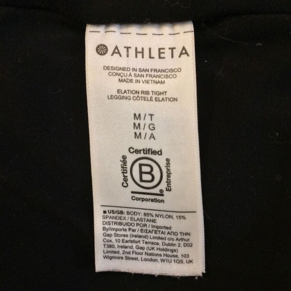 Athleta elation rib tight leggings black medium - Picture 12 of 12